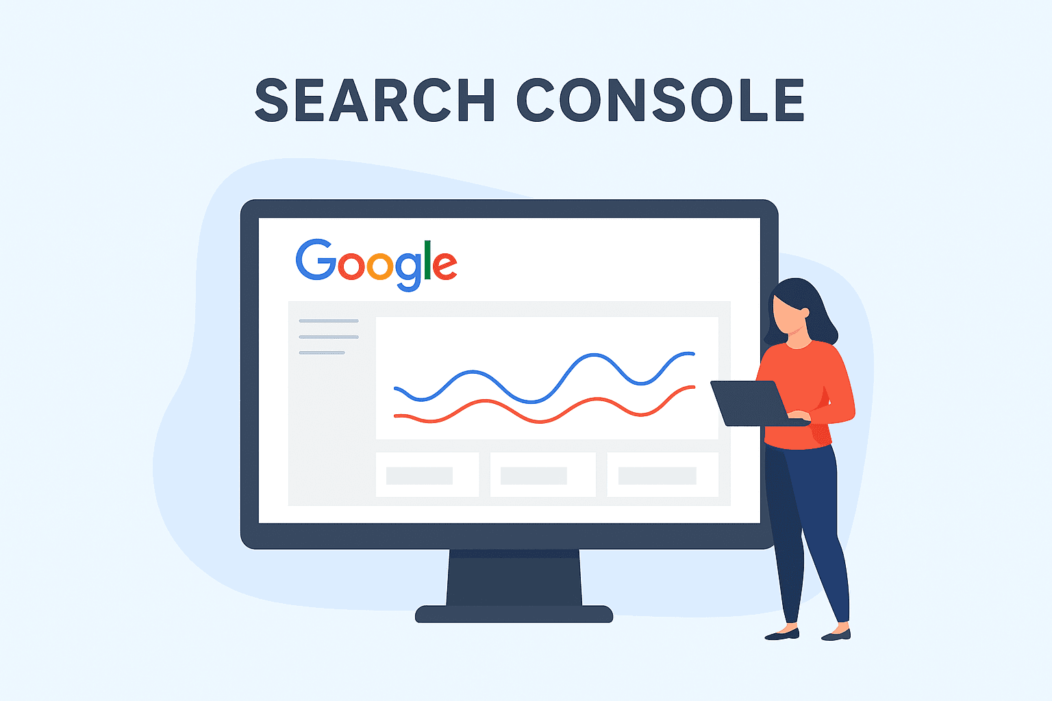 Illustration av Google Search Console med rapporten Prestanda