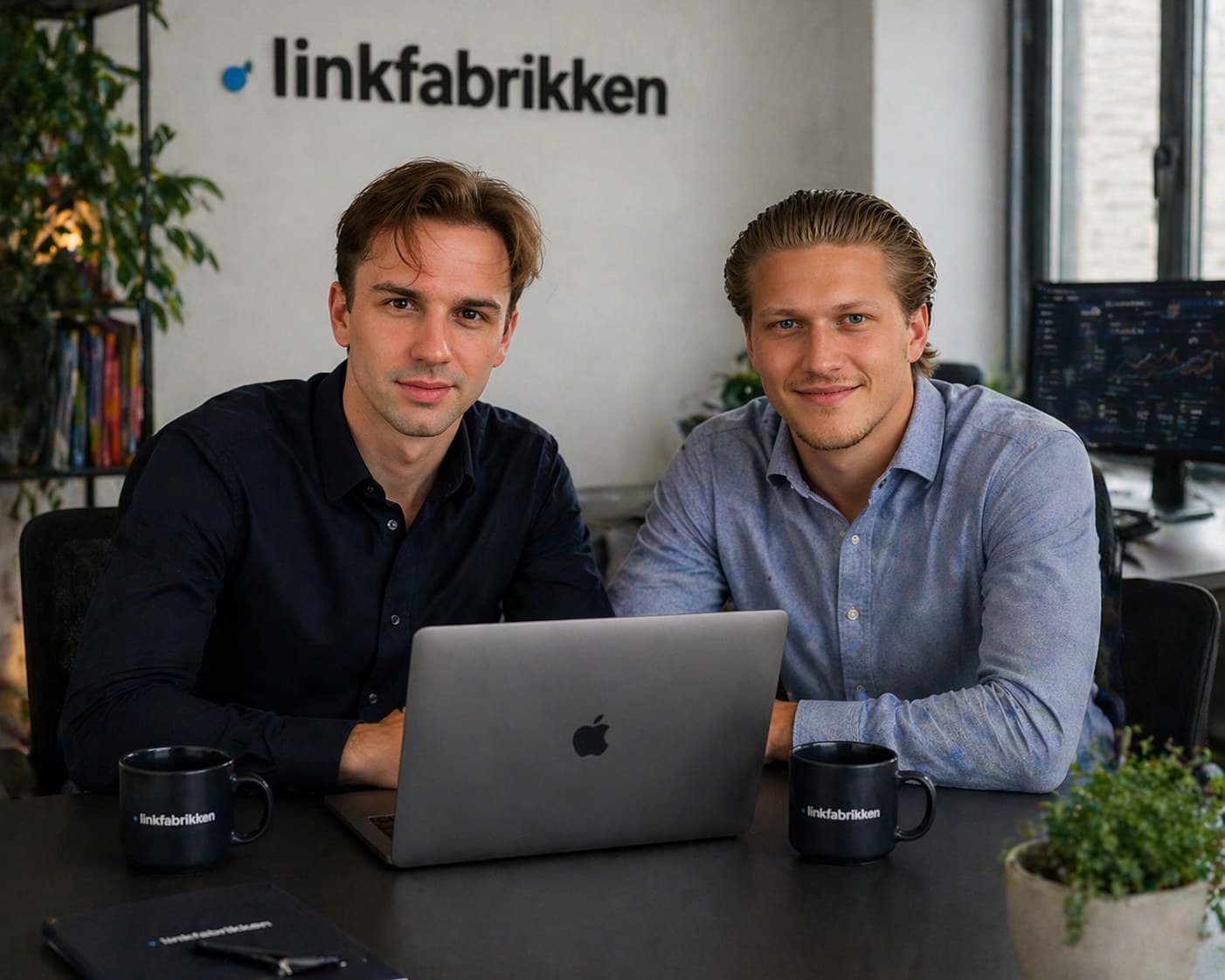 Loui Wagner och Alexander Matthiessen på kontoret i Helsingör